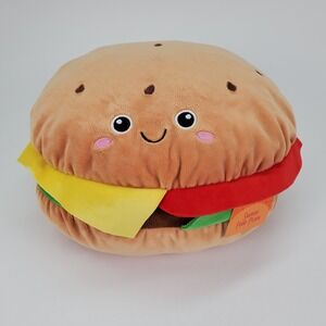 Toymazing Squishy Food Plush 11 Inch Cheeseburger Stuffed Animal Pillow NWT